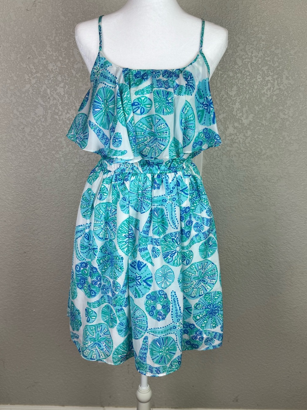 Lily Pulitzer for Target Blue & Teal Shell Printed Sundress XS